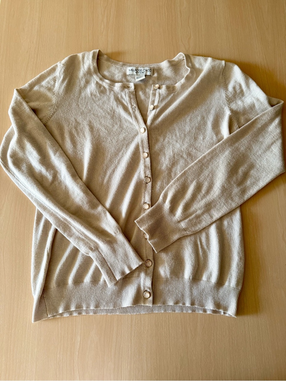 Women's Cream Button-Front Cardigan Sweater